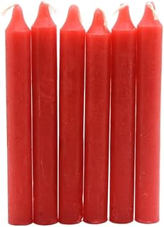 Set of 6 Spiritual Ritual Candles - Assorted Colors for Meditation, Chakra Healing, and Energy Cleansing - Premium Unscented Wax, 6 Inches Tall Chime/Spell Candles (Red)