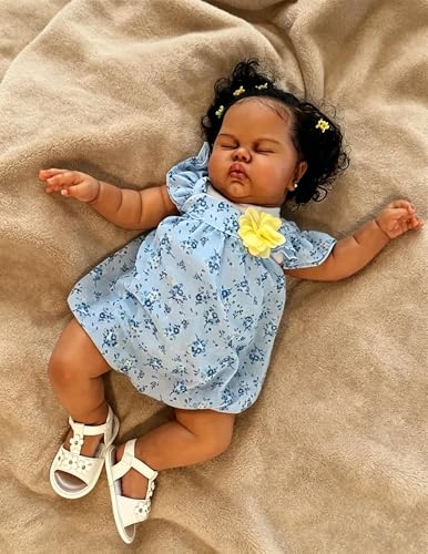 Muñeca Reborn Toddler Negra Realista 24 Pulgadas miniatura 1