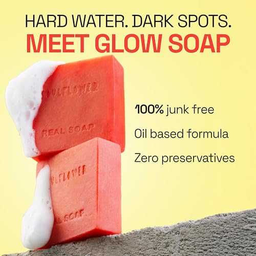 Image of Soulflower Brightening Orange Carrot Soap for Glowing Skin | Deep Cleansing Handmade Bathing Bar For Hard Water with Ginger & Vitamin E | Helps Revive Dull Skin & Refreshes Skin | All Skin Types|100g