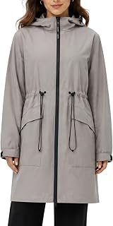 Regenjacken Damen Lang Wasserabweisend Kapuzen Laufjacke Damen Atmungsaktiv Leichte