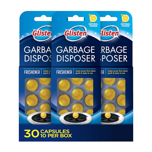 Glisten Garbage Disposer Freshener, Lemon scent, 30 Capsules