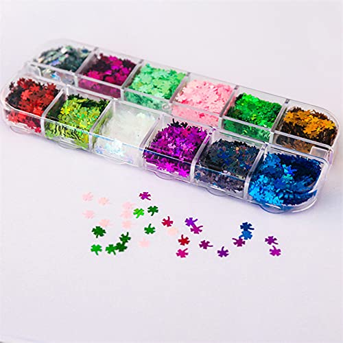 osyare 1 Box Nagel Glitter Pailletten, Nagelflocken Temperaturbeständigkeit Schmetterling Fünfzackiger Stern… – Bild 4