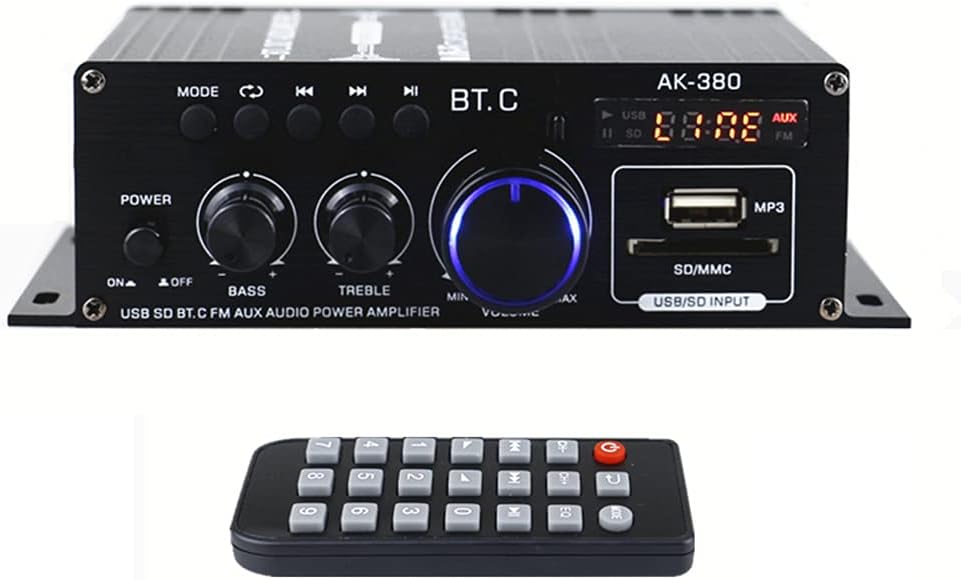 Fawoonu 40W40W o Power Amplifier Portable Sound Amplifier Speaker Amp for Car and Home