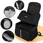Txinrbaod Dog Travel Bag for Supplies with Food Container Bag Dog Travel Backpack for Hiking Overnight Camping Trip Black 7