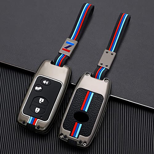 PXSMGSz Funda para Llave de Coche de aleación de Zinc con Llave remota de 2/3/4 Botones, para Toyota Land Cruiser Prado 150 Camry Prius Crown Foreste XV Cover