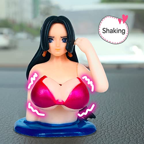 Chest Shaking Car Ornaments, Kawaii Girl Car Dashboard Decorations Accessories Interior For Men Women, Anime Beautiful Bobbleheads Figure Girl Action Model Doll For Car Dash Board Home Desk Decor 2Pcs #TOP1