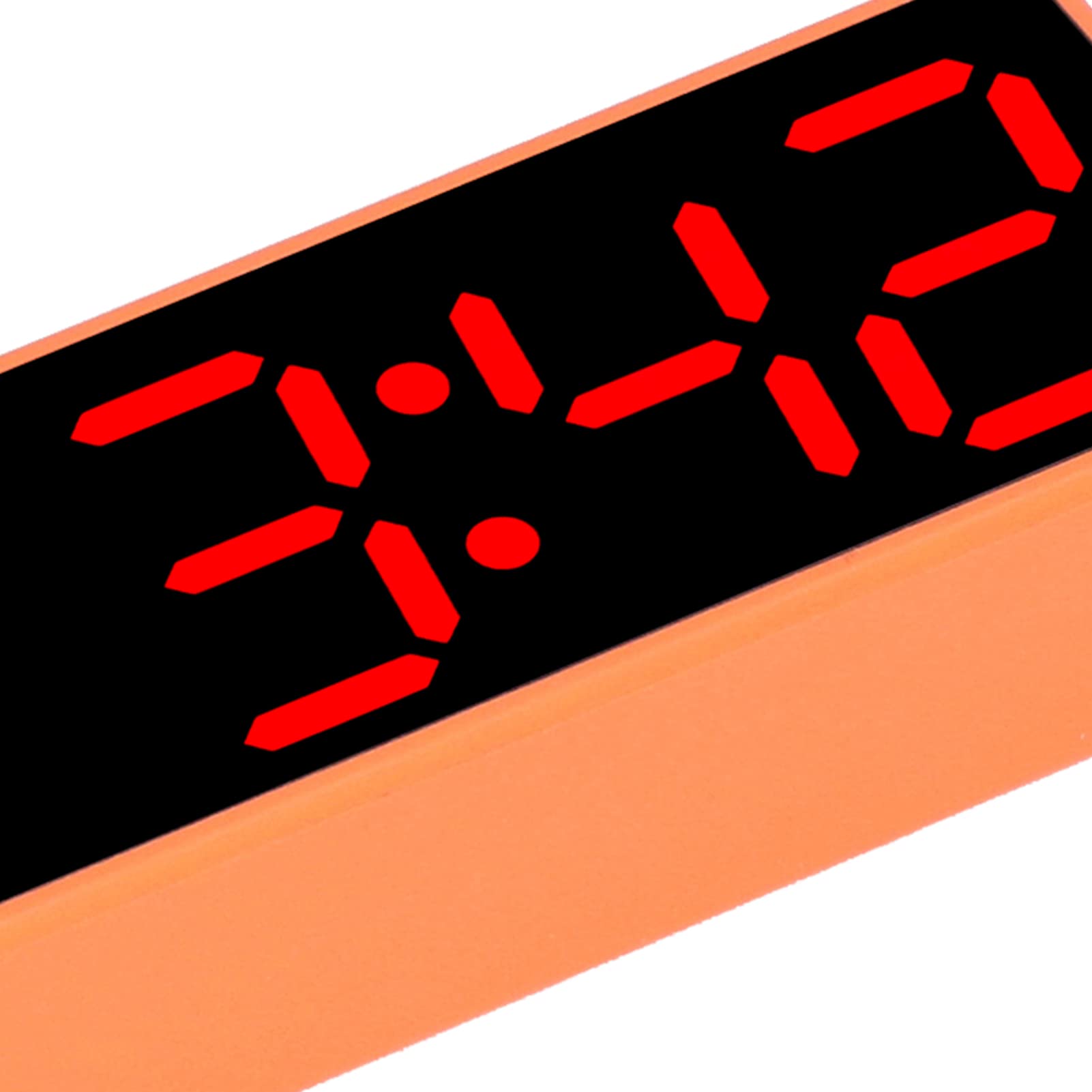 Atyhao Reloj Digital Reloj electrónico Botón magnético 5 Funciones 12H/24H con Cable USB para Gimnasio de Oficina Marco Naranja + Pantalla Azul y roja