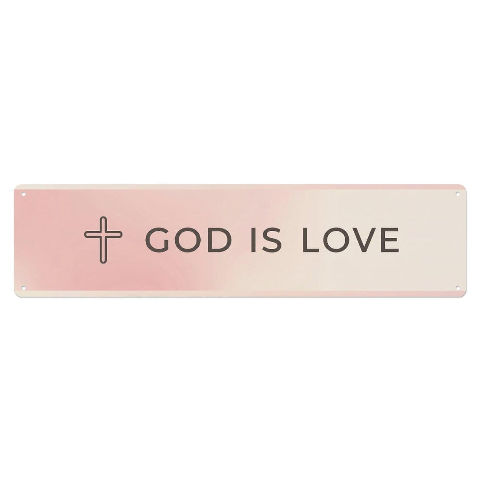 Fyrn Style God Is Love Scripture Positive Quote Metal Tin Sign