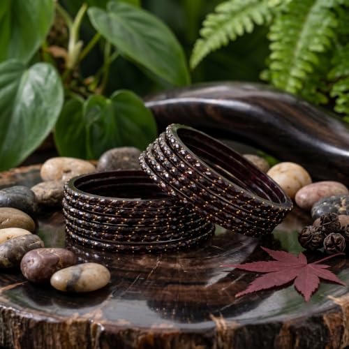 Image of Raindrop Crystal Glass Bangles, Pack of 12