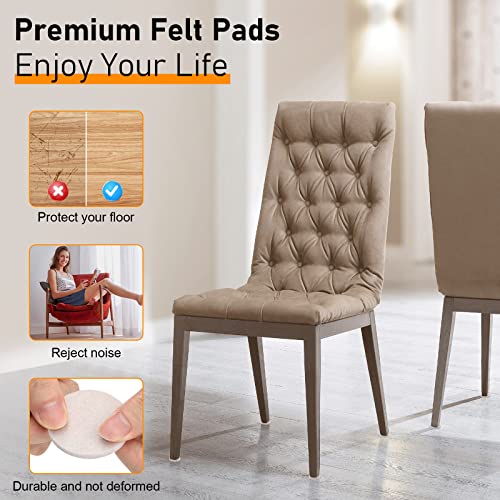 64PCS Felt Furniture Pads 5mm Thicken Furniture Floor Protectors Felt Pads for Furniture (50mm+25mm) Anti Scratch Floor Protectors for Chair Leg Furniture Feet Wood Floor Protectors - Image 4