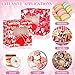 Skyygemm 100 Pcs Valentine's Day Bakery Treat Boxes Valentines Cupcake Containers Valentines Goodie Boxes with Heart Window Bakery Take out Containers with Tags and Rope for Doughnut Cookie Candy