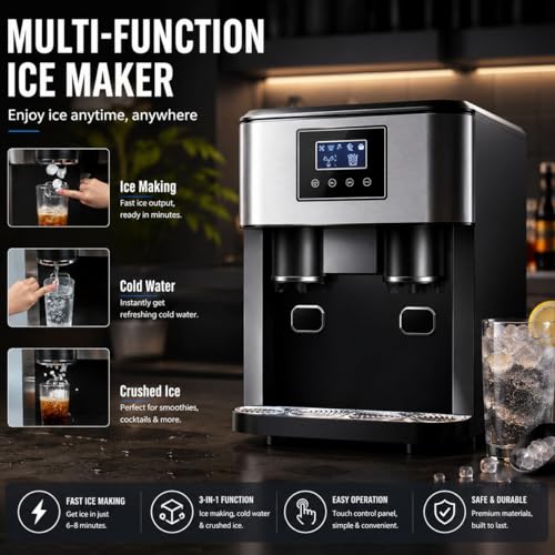 Máquina para hacer hielo portátil 3 en 1 con dispensador de agua fría miniatura 2