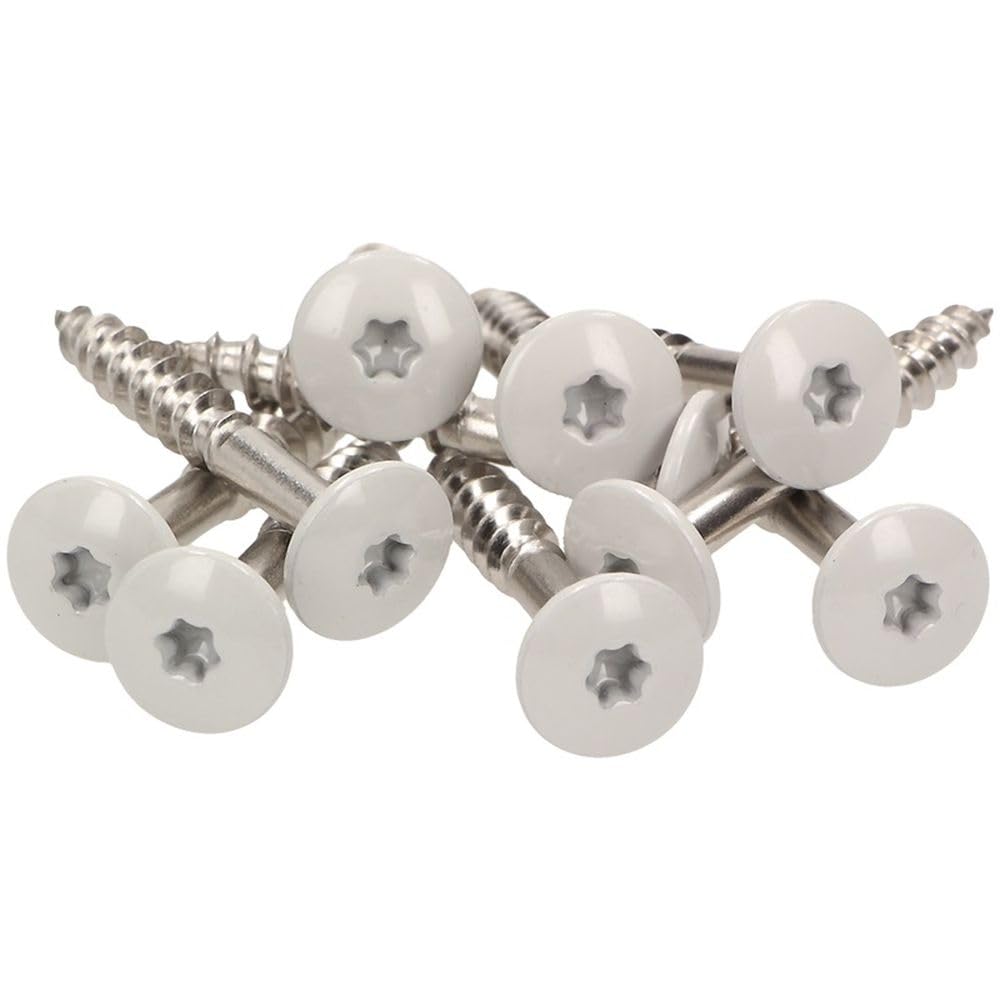 V2a Vis pour façade en acier inoxydable avec tête plate 4,8 x 32 mm, gris