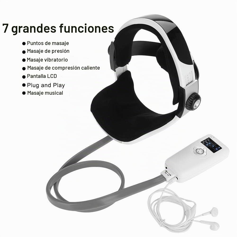 WOERD Masajeador Eléctrico De Casco De Masaje, Multi-direccional De La Vibración Neumática Inteligente con Sendación De Presión como Dedos Alivio Estrés