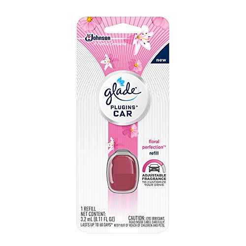 Glade Plugins Car Air Freshener Refill, Floral Perfection, 0.11 Fl. Oz