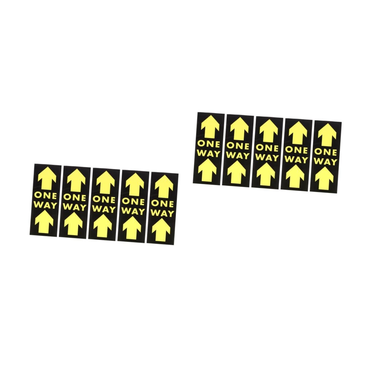 Housoutil 2sets 5pcs One Way Floor Decals Adhesive Warning Stickers for Social Distancing Eye Catching Safety Floor Sign for Stores Hospitals and Businesses Easy to Apply and Remove 5pcs*2