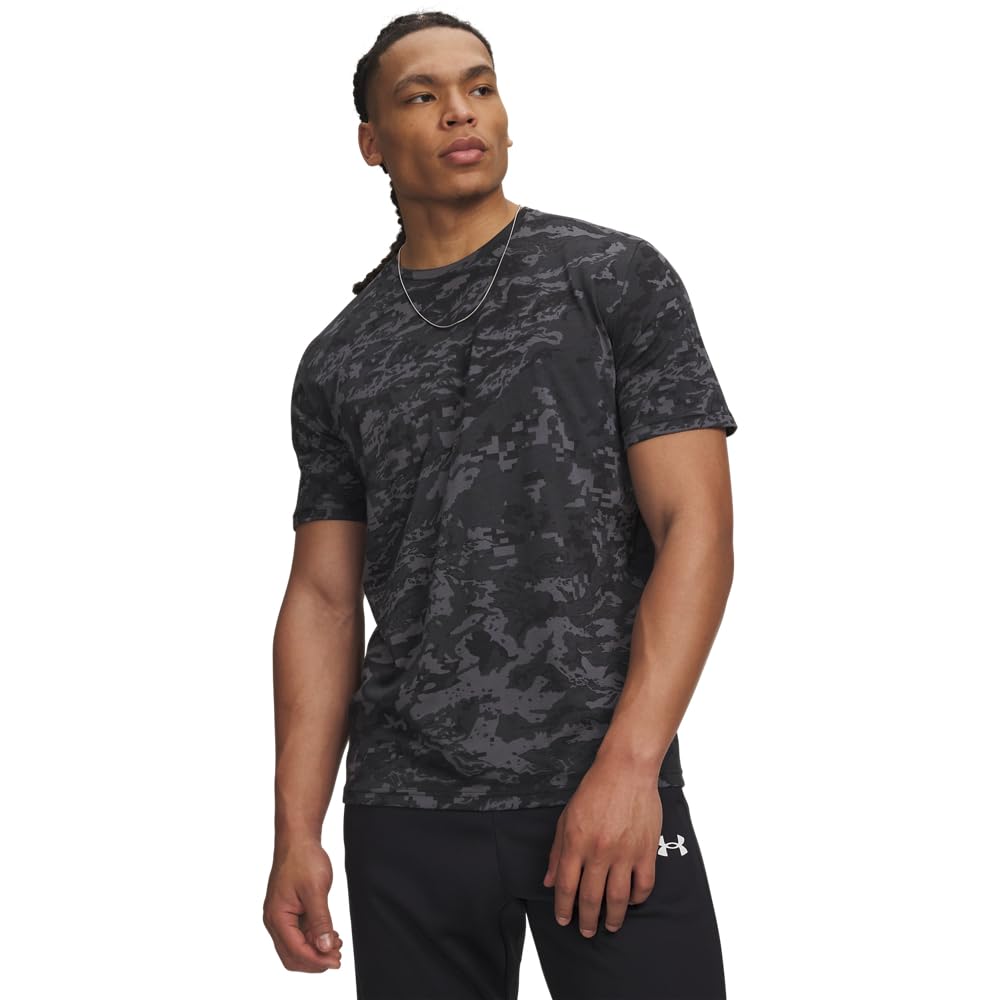 Under Armour UA ABC CAMO SS - Short Sleeve - Tops - Black/Castlerock - Size: LG