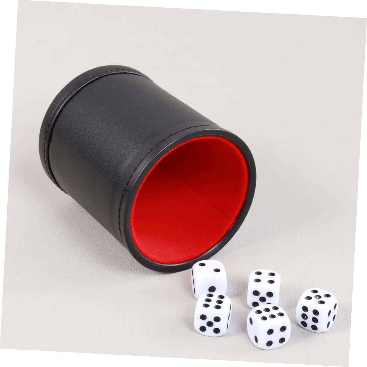 Abaodam 3sätze Pu-Leder Würfelbecher Mit PVC-würfeln Leiser Dice Cup Für Bar Und Familienspiele Für Camping Und Partys Robustes Design Schwarz