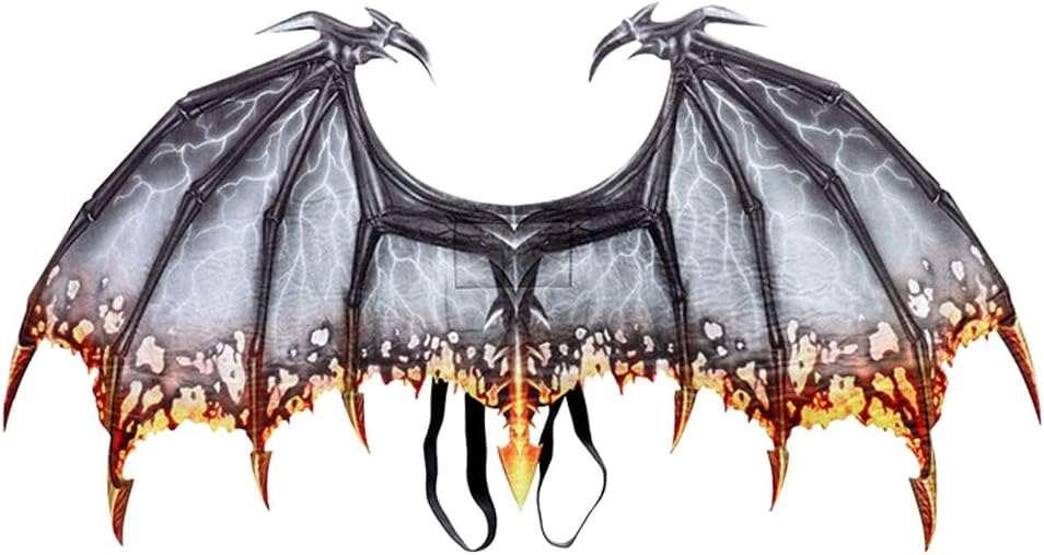 JstDoitHalloween Dragon Wings Costume for Adult and Kids, Fantasy Dragon Costume Pretend Play Dress Up Wing Cosplay