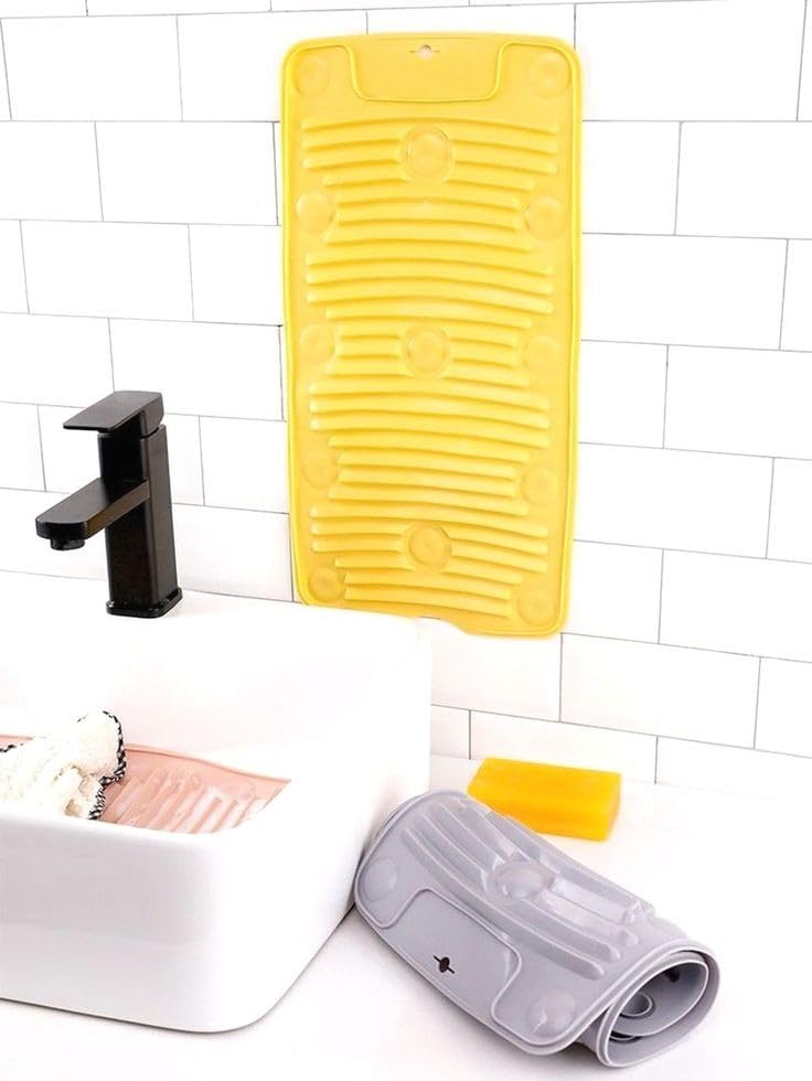Image of Multipurpose Rollable Foldable Portable Silicone Anti Slip Mini Travelling Housing Washing Cleaning Laundry Pad Board Mat for Shoe Clothes Mop (Pack of 1)