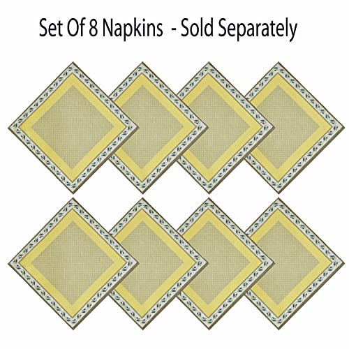 Home Bargains Plus Provence Olivier Yellow And Grey Olive Print Country French Fabric Tablecloth, Indoor Outdoor, Stain And Water Resistant, 60” X 102” Oval #TOP3