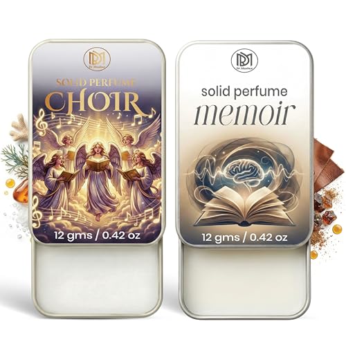 Image of Dr.Mashur Solid Perfume |Choir&Memoir Alcohol Free Wax Perfume Balm, Long Lasting | Pocket Tin 12g, Pack Of 2| Non Greasy Smooth Glide, Travel Friendly Men And Women