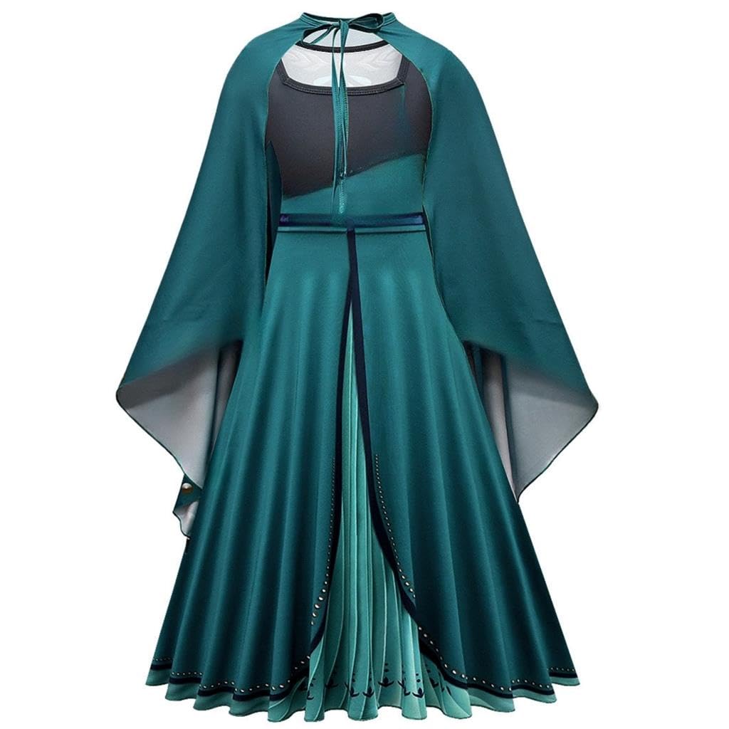 Lito Angels Vestito da principessa regina incoronazione per bambine, con mantello, costume di Halloween, festa di compleanno, abiti in maschera, età 4-12 anni