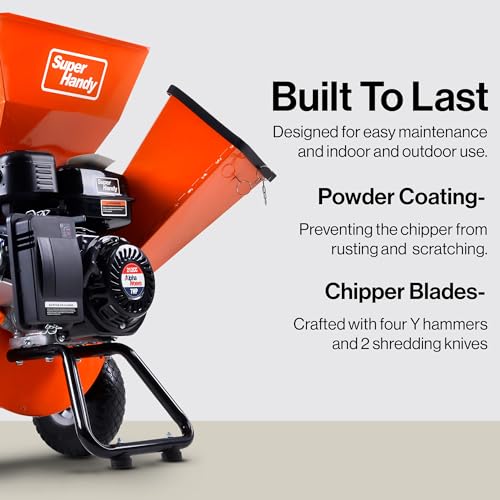 Image of SuperHandy Wood Chipper Shredder Mulcher Ultra Heavy Duty 7HP 3 in 1 Multi-Function 3 inch Inch Max Capacity (Amazon Exclusive)