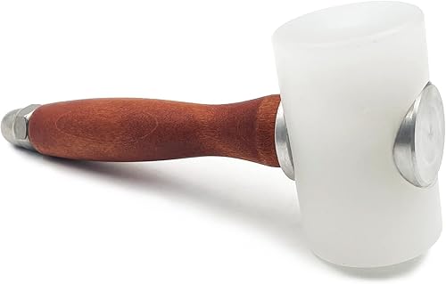 Miniatura 2 de Martillo de tallado de cuero, mazo de mango de madera, martillo de nailon para tallado de cuero, mazo de artesanía en cuero, mazo de artesanía en
