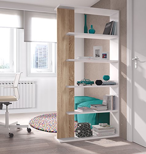 Libreria Moderna Con 5 Vani E 6 Ripiani In Melaminico