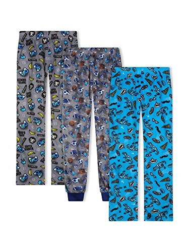 Sleep On It Boys Pajama Pants 3-Pack Soft Lightweight Sleepwear Bottoms with Elastic Waist Kids Lounge Pants for Boys