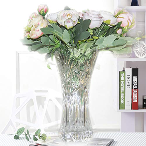 Slymeay Flower Vase Glass Thickening Design For Home Decor,Wedding Vase Or Gift - 7.5" High X4 Wide,Clear,With Color Box #TOP4