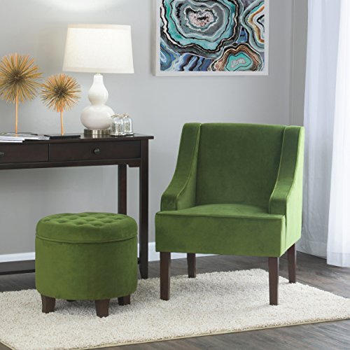 Homepop Velvet Swoop Arm Living-Room-Chairs, Dark Green #TOP5