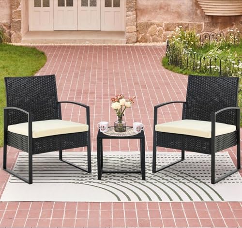 mymai Rattan Gartenmöbel Set, Balkonmöbel Set Kleiner 3 teilig,...