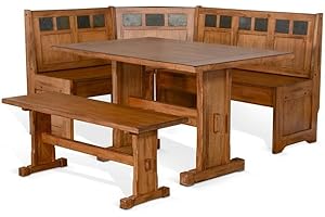 SUNNY DESIGNS Sedona Breakfast Nook Set w/ Side Bench 4PC Set