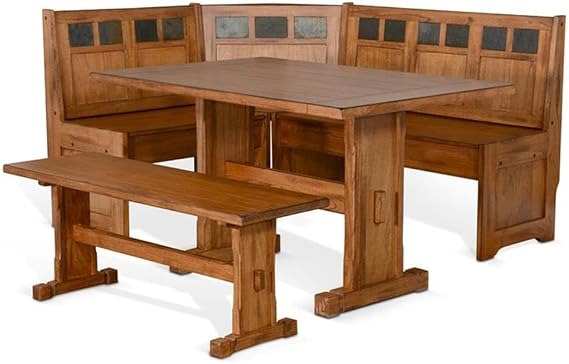 SUNNY DESIGNS Sedona Breakfast Nook Set w/ Side Bench 4PC Set