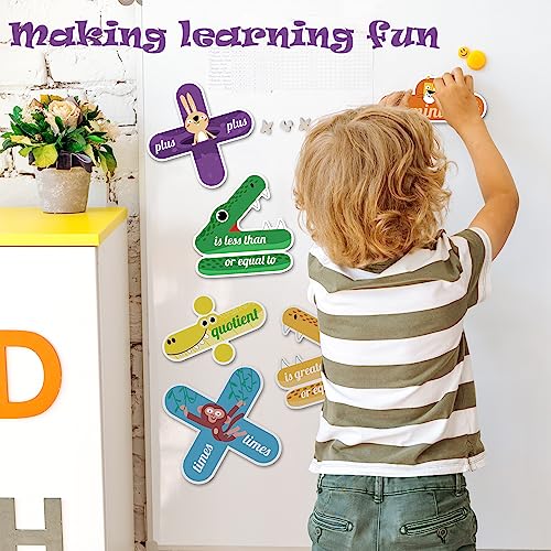 11 Pack Math Sign Magnetic Teacher Tools- Greater Than and Less Than Plus Minus Equal to Multiplication Division Teacher Magnets Animal Math Magnets for School Classroom Supplies - Thumbnail 4