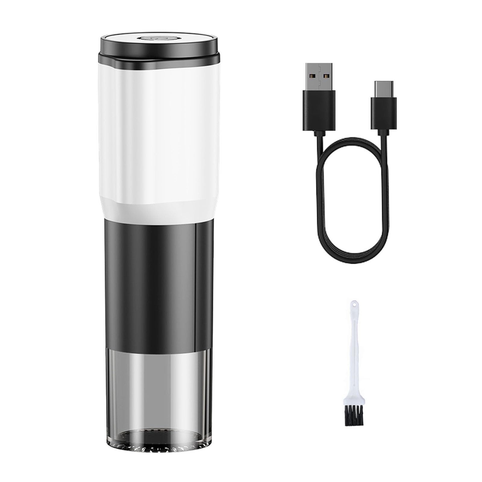T-mark Single Person Portable Conical Burr Coffee Grinder, Small Cordless Portable One Touch Electric Coffee Bean Grinder with Clean Brush for Travel, Camping, Office.
