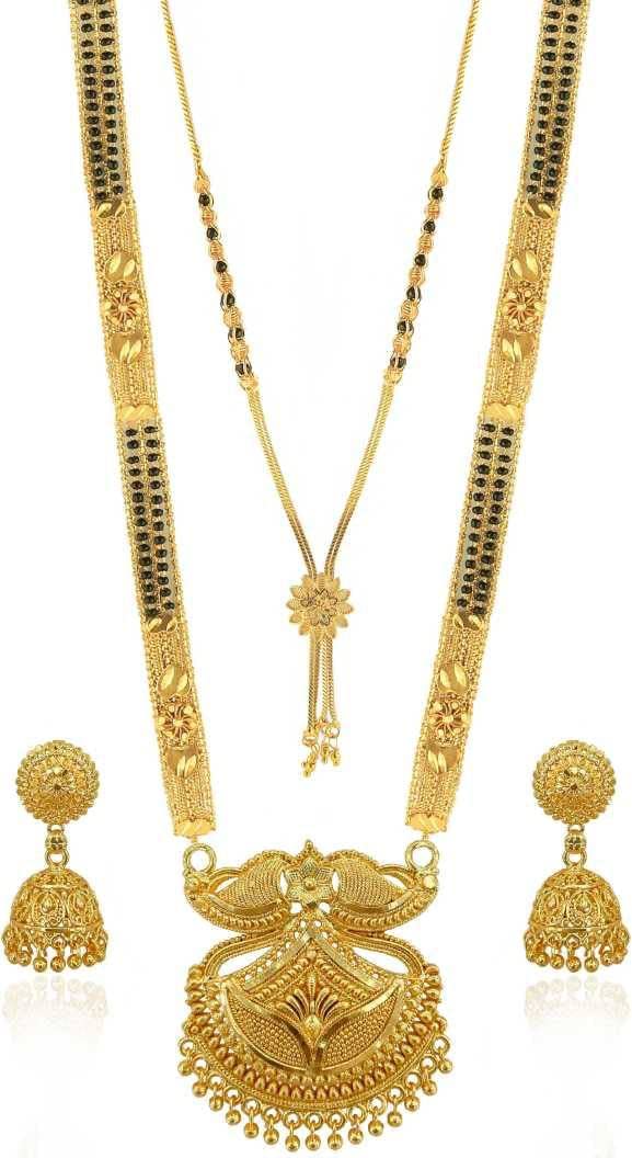 Vivitrol Traditional Necklace Pendant Gold Plated Hand Meena 30inch Long and 18inch short 2 Inch Earring Combo Of 2 Mangalsutra/Tanmaniya/nallapusalu/Black Beads For Women and Girls (B7-FZ) (B0CJRP12ZR) Amazon Price History, Amazon Price Tracker