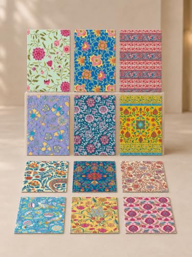Image of DOODLE Floral Blank Notecards with Envelopes - Set of 12 Mini Greeting Cards with 12 Envelopes | Thank You Notes, Gift Enclosures & All Occasion Cards