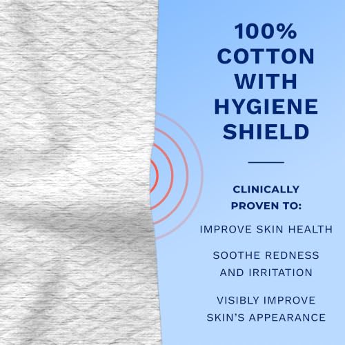 Image of Q-tips Clean Disposable Face Towels for Cleansing, 100% Cotton, 50 Count