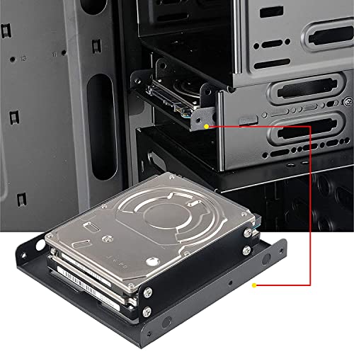 Image of XIKKART Bracket Mounting Kit 2.5 inch to 3.5 inch Internal Hard Disk Drive SSD /HDD Holder Adapter Metal Mounting Bracket Tray Kit