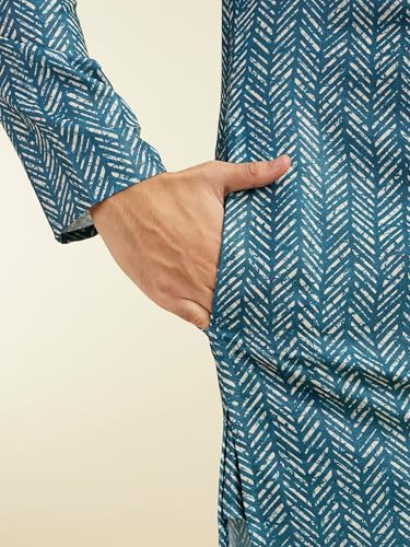 Image of DIWAS BY MANYAVAR Men's Cotton Blend Printed Kurta (1pc)