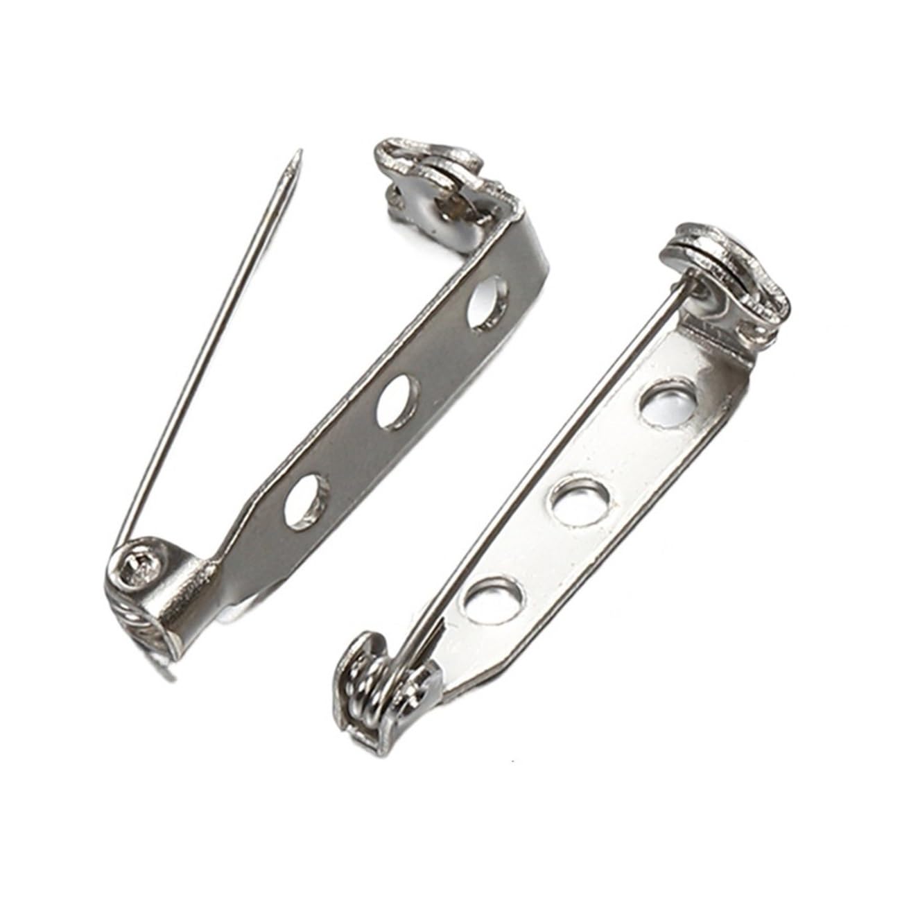 Zapięcia do broszek, Stainless Steel Brooch 20pcs Badge Holder Base Bar DIY Jewelry Making Findings(Safe lock 45 mm)