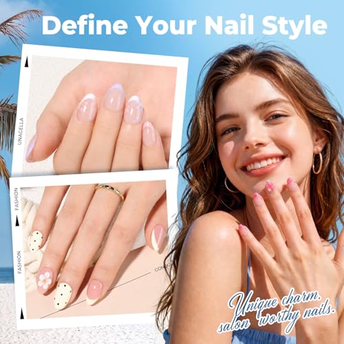 Image of UNA GELLA Extra Short Almond Nail Tips Full Cover 450PCS 15 Sizes