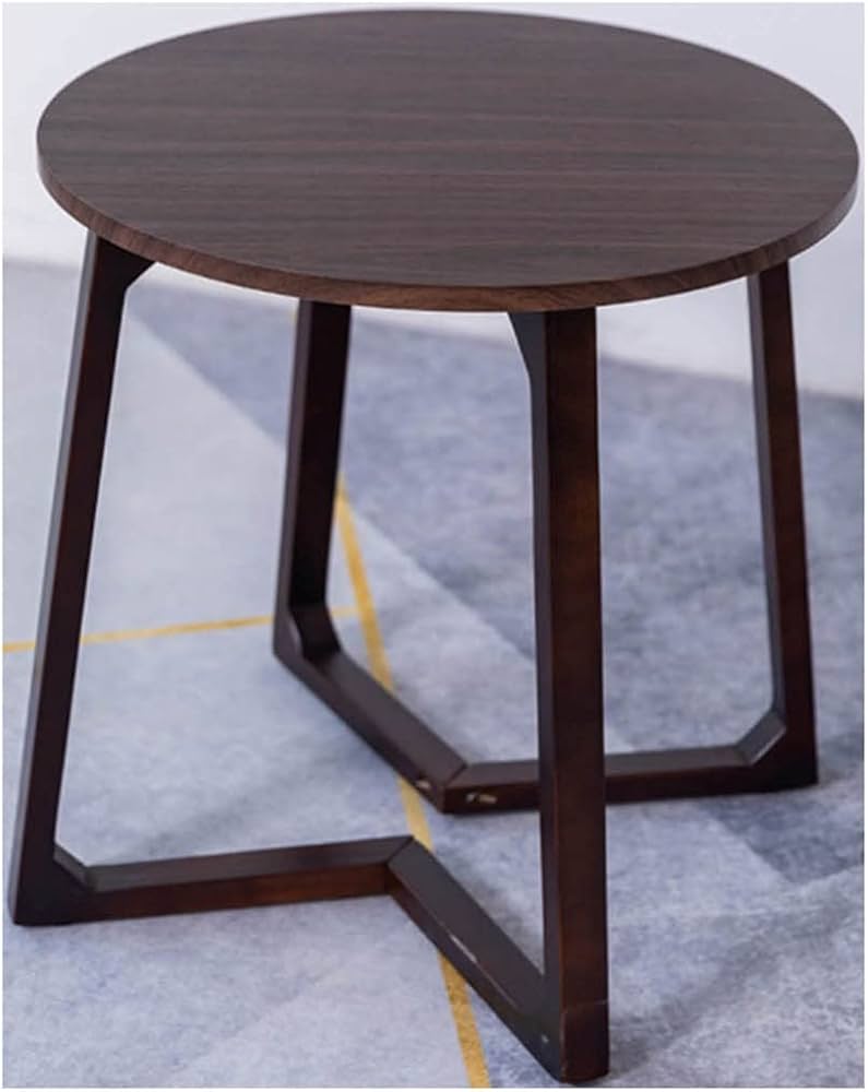 ダイニングテーブルラウンドスモールオフィステーブルキッチンリビングルーム用コーヒーミーティングテーブル  屋外サイドテーブル(Color:walnut,Size:60*60*60cm)
