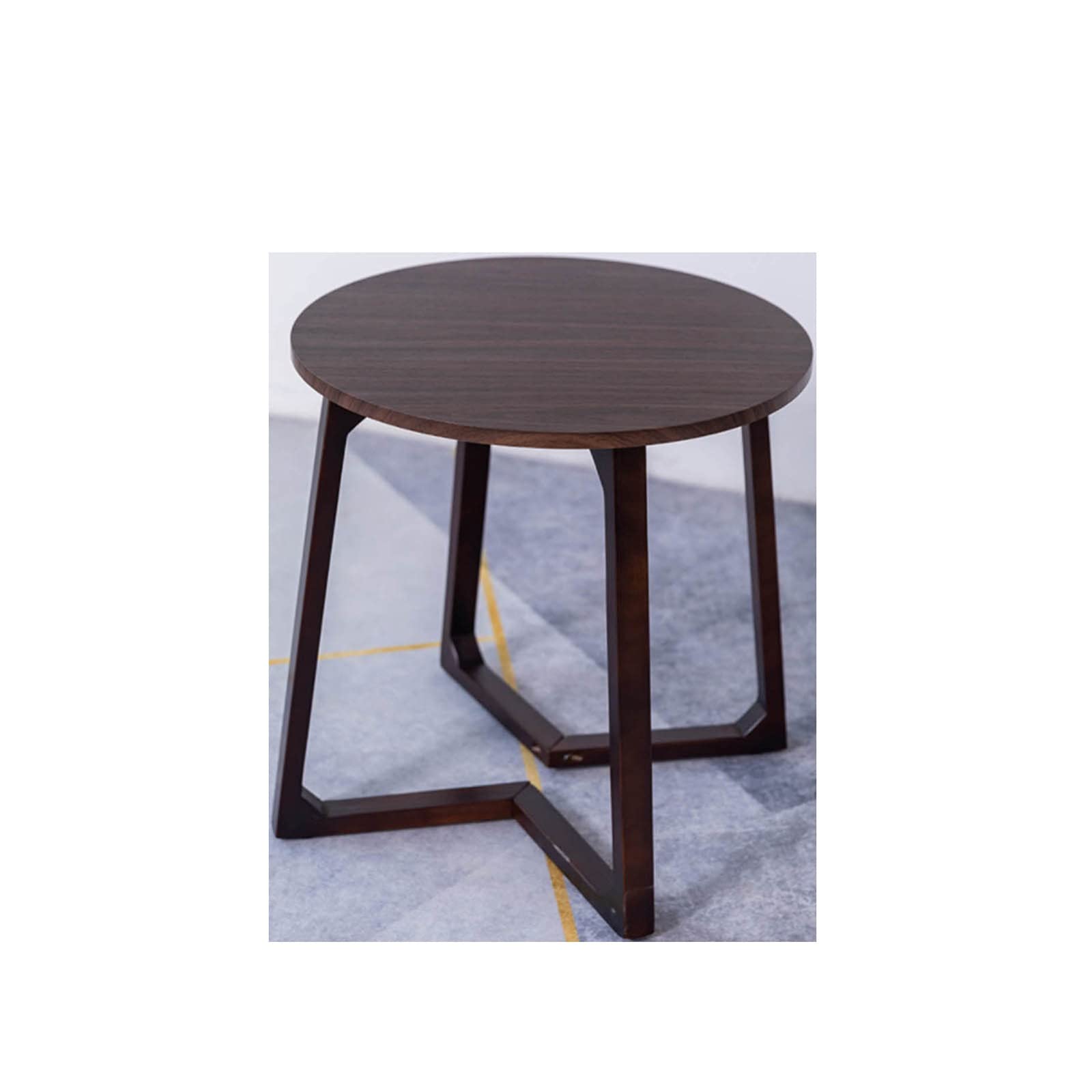 ダイニングテーブルラウンドスモールオフィステーブルキッチンリビングルーム用コーヒーミーティングテーブル  屋外サイドテーブル(Color:walnut,Size:60*60*60cm)