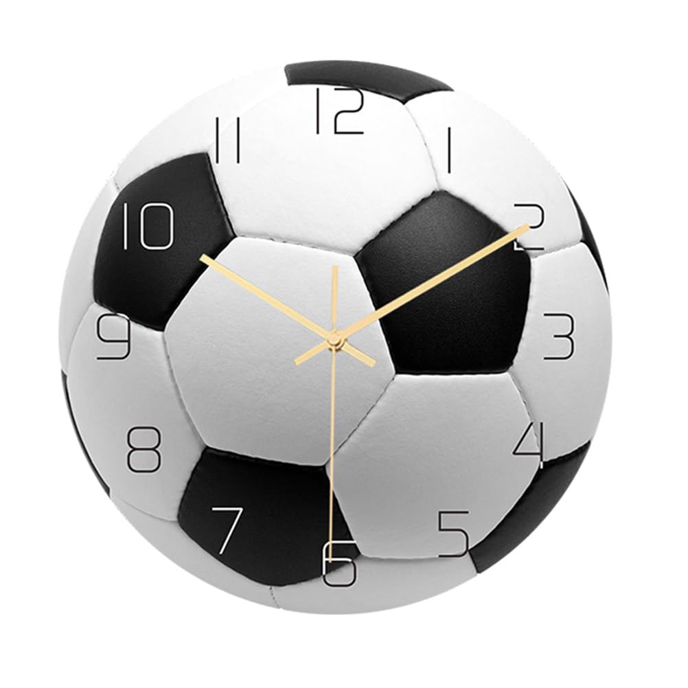 Horloge murale football silencieuse en acrylique pour un bureau ou un salon moderne