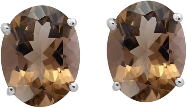 Carillon 925 Sterling Silver Oval 2 Ctw Multi Choice Gemstone Women's Stud Wedding Earring
