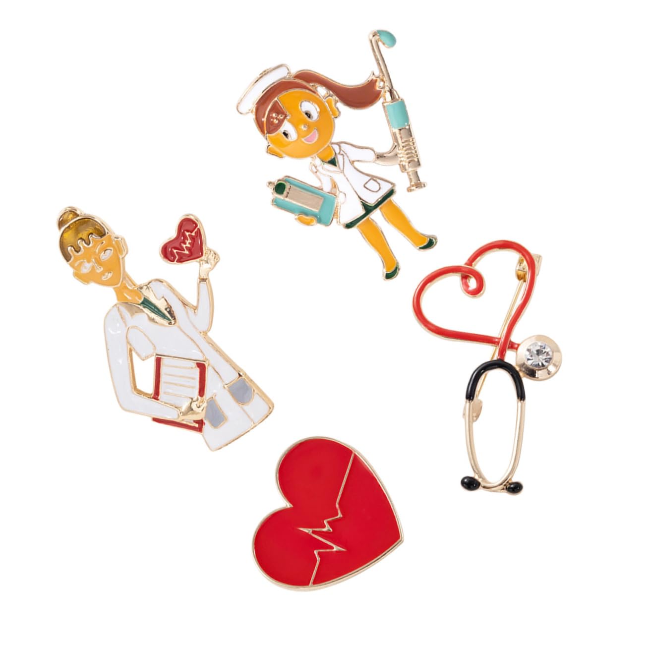 3 Sätze trachtenbrosche for women Anzug Brosche Anstecknadel Herzkragenbroschen kreative Brosche Party-Brosche Kleidung Stift Schmuck Krankenschwester Abzeichen